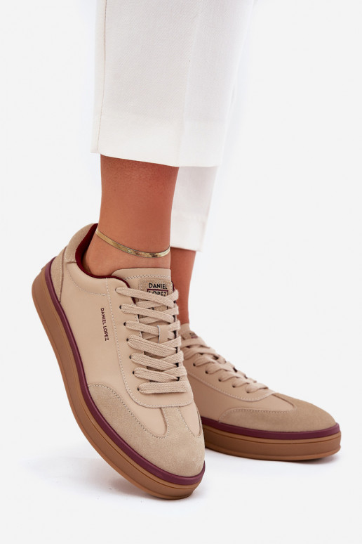 Ladies Leather Sneakers Daniel Lopez Just Dare SS2D4007 Beige