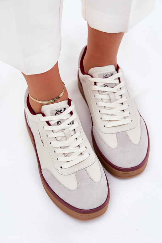 Ladies Leather Sneakers Daniel Lopez Just Dare SS2D4008 White-Grey Ladies Leather Sneakers Daniel Lopez Just Dare SS2D4008 White-Grey
