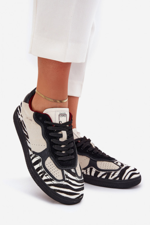 Womens Sneakers Daniel Lopez Just Dare SS2D4015 Zebra Beige Womens Sneakers Daniel Lopez Just Dare SS2D4015 Zebra Beige