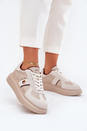 Womens Leather Sneakers On Platform Daniel Lopez Just Dare SS2D4003 Beige 2
