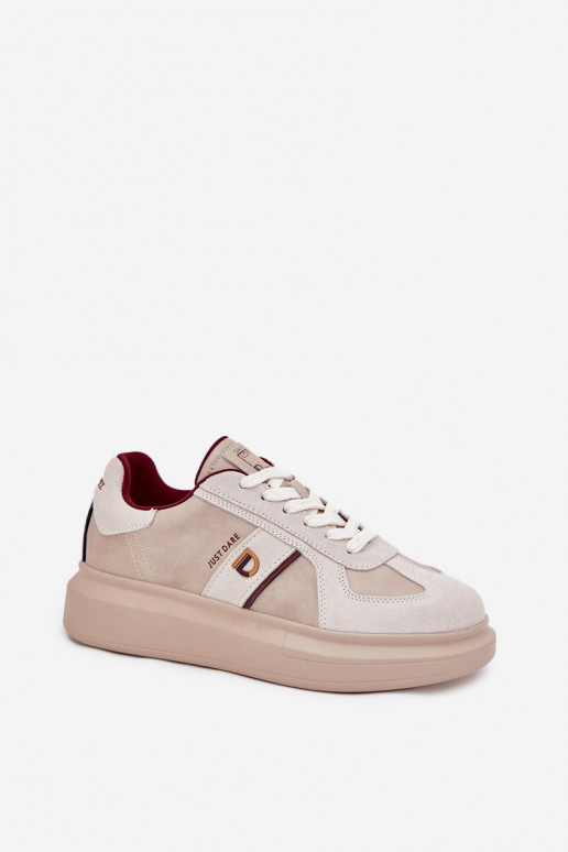Womens Leather Sneakers On Platform Daniel Lopez Just Dare SS2D4003 Beige Womens Leather Sneakers On Platform Daniel Lopez Just Dare SS2D4003 Beige
