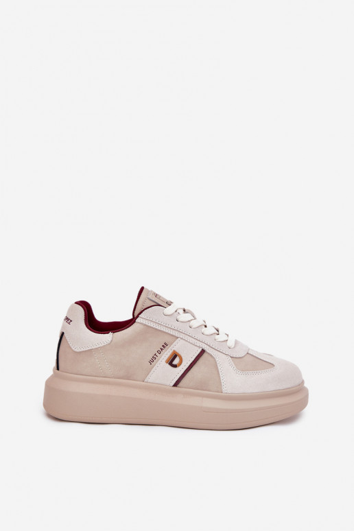Womens Leather Sneakers On Platform Daniel Lopez Just Dare SS2D4003 Beige Womens Leather Sneakers On Platform Daniel Lopez Just Dare SS2D4003 Beige