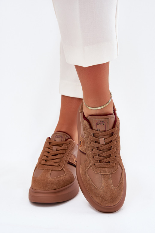 Women Leather Sneakers On Platform Daniel Lopez Just Dare SS2D4005 Brown Women Leather Sneakers On Platform Daniel Lopez Just Dare SS2D4005 Brown