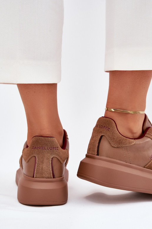 Women Leather Sneakers On Platform Daniel Lopez Just Dare SS2D4005 Brown Women Leather Sneakers On Platform Daniel Lopez Just Dare SS2D4005 Brown