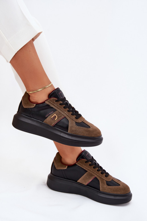 Womens Leather Sneakers On Platform Daniel Lopez Just Dare SS2D4001 Black Womens Leather Sneakers On Platform Daniel Lopez Just Dare SS2D4001 Black