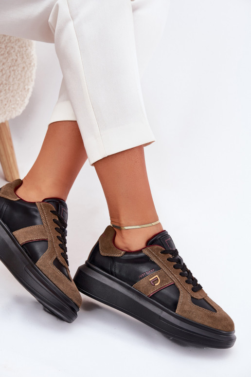 Womens Leather Sneakers On Platform Daniel Lopez Just Dare SS2D4001 Black Womens Leather Sneakers On Platform Daniel Lopez Just Dare SS2D4001 Black