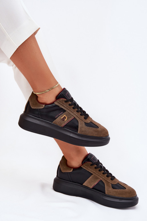 Womens Leather Sneakers On Platform Daniel Lopez Just Dare SS2D4001 Black Womens Leather Sneakers On Platform Daniel Lopez Just Dare SS2D4001 Black