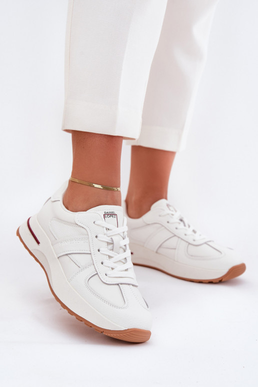 Leather Women's Sports Shoes Sneakers Daniel Lopez Just Dare SS2D4042 White Leather Women's Sports Shoes Sneakers Daniel Lopez Just Dare SS2D4042 White