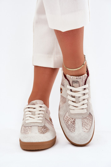 Ladies Sneakers Daniel Lopez Just Dare SS2D4032 Animal Pattern Beige 2