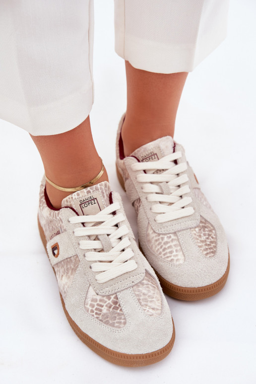 Ladies Sneakers Daniel Lopez Just Dare SS2D4032 Animal Pattern Beige Ladies Sneakers Daniel Lopez Just Dare SS2D4032 Animal Pattern Beige