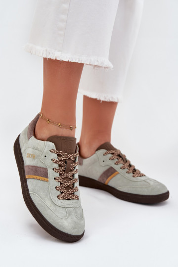 Zamszowe Niskie Sneakersy Damskie Big Star SS274678 HI-POLY SYSTEM Miętowe 2