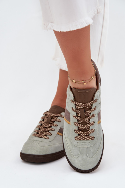 Women's Low Suede Sneakers Big Star SS274678 HI-POLY SYSTEM Mint Women's Low Suede Sneakers Big Star SS274678 HI-POLY SYSTEM Mint