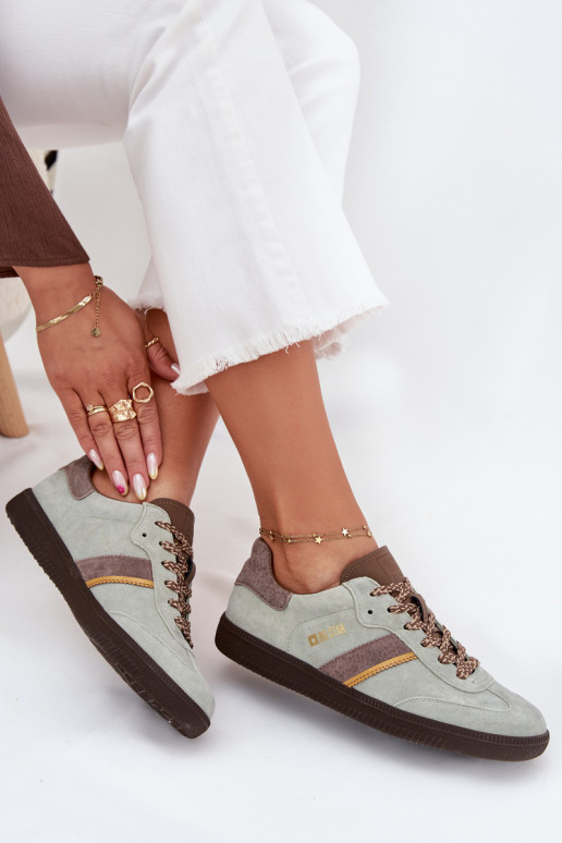 Women's Low Suede Sneakers Big Star SS274678 HI-POLY SYSTEM Mint Women's Low Suede Sneakers Big Star SS274678 HI-POLY SYSTEM Mint