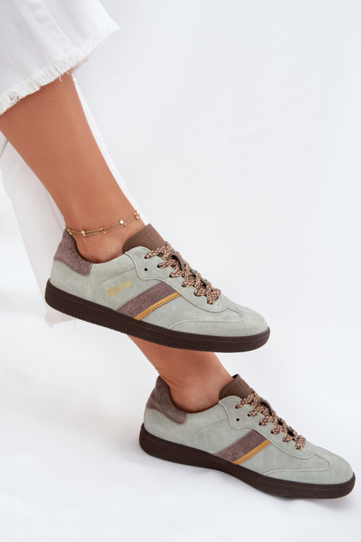 Women's Low Suede Sneakers Big Star SS274678 HI-POLY SYSTEM Mint Women's Low Suede Sneakers Big Star SS274678 HI-POLY SYSTEM Mint