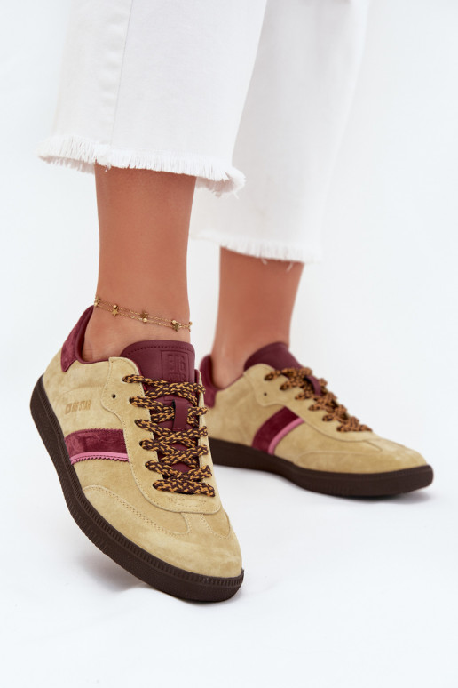 Women Suede Low Sneakers Big Star SS274680 HI-POLY SYSTEM Lime Women Suede Low Sneakers Big Star SS274680 HI-POLY SYSTEM Lime