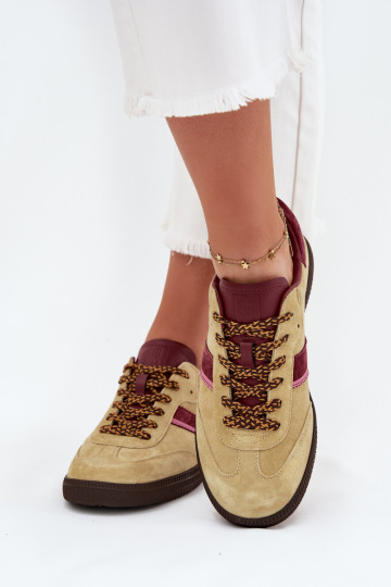 Zamszowe Niskie Sneakersy Damskie Big Star SS274680 HI-POLY SYSTEM Limonkowe 2