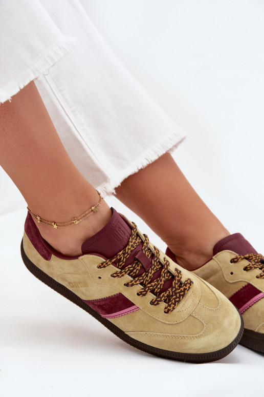 Women Suede Low Sneakers Big Star SS274680 HI-POLY SYSTEM Lime Women Suede Low Sneakers Big Star SS274680 HI-POLY SYSTEM Lime