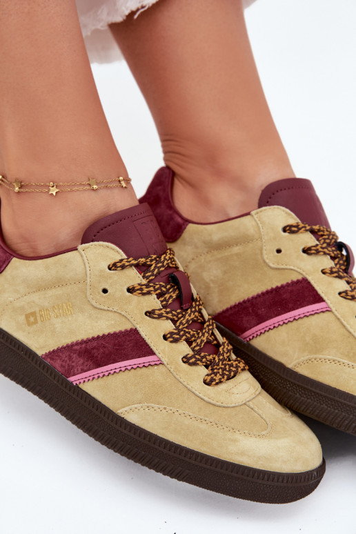 Women Suede Low Sneakers Big Star SS274680 HI-POLY SYSTEM Lime Women Suede Low Sneakers Big Star SS274680 HI-POLY SYSTEM Lime