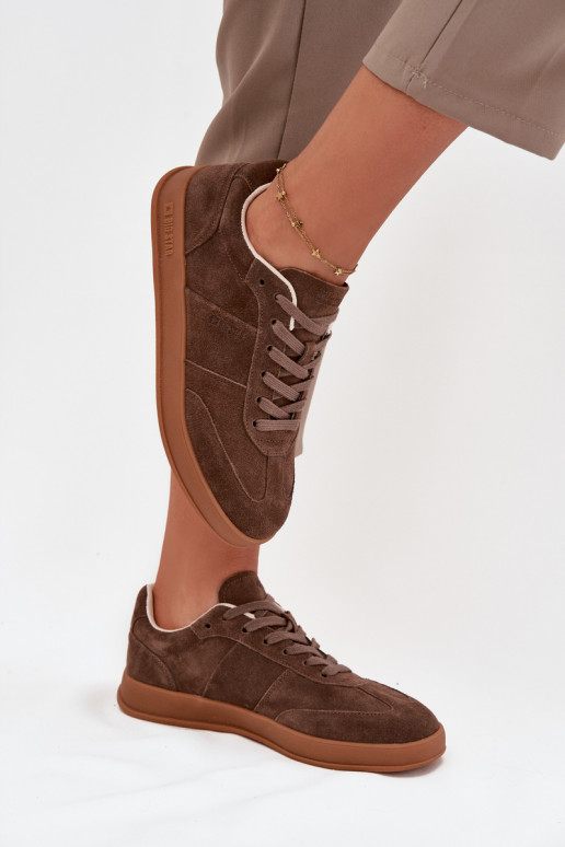 Women Suede Sneakers Big Star SS274676 HI-POLY SYSTEM Brown Women Suede Sneakers Big Star SS274676 HI-POLY SYSTEM Brown