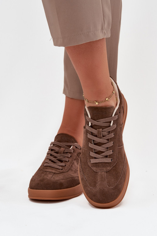 Women Suede Sneakers Big Star SS274676 HI-POLY SYSTEM Brown Women Suede Sneakers Big Star SS274676 HI-POLY SYSTEM Brown
