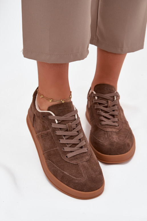 Women Suede Sneakers Big Star SS274676 HI-POLY SYSTEM Brown Women Suede Sneakers Big Star SS274676 HI-POLY SYSTEM Brown