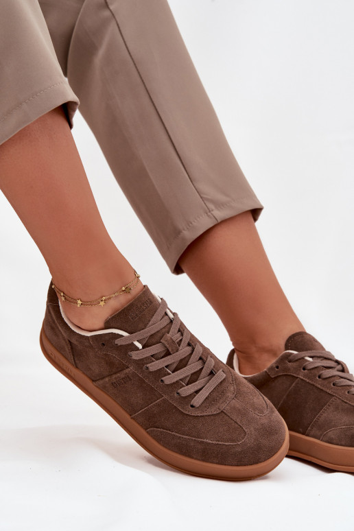 Women Suede Sneakers Big Star SS274676 HI-POLY SYSTEM Brown Women Suede Sneakers Big Star SS274676 HI-POLY SYSTEM Brown