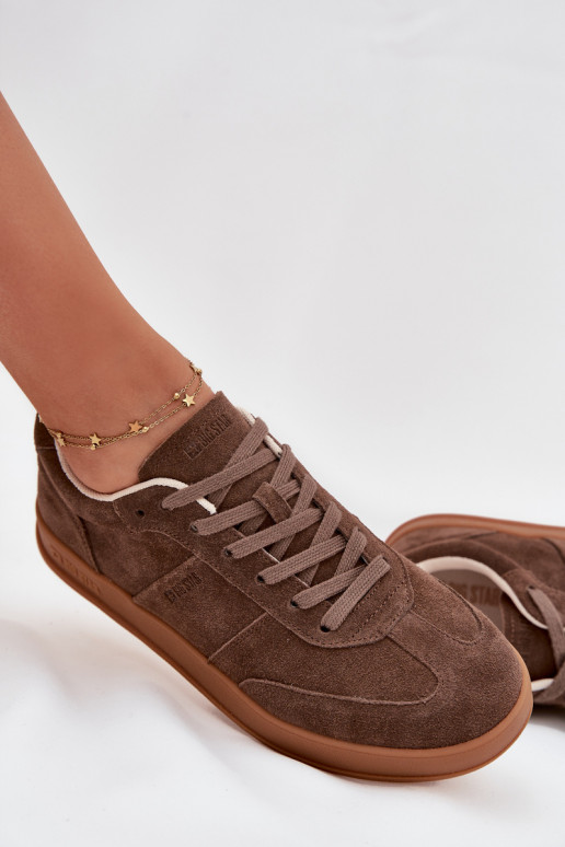 Zamszowe Sneakersy Damskie Big Star SS274676 HI-POLY SYSTEM Brązowe