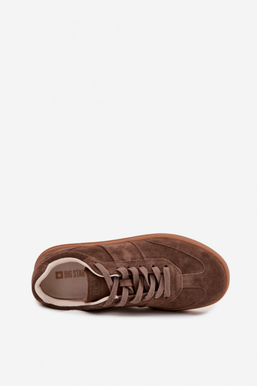 Women Suede Sneakers Big Star SS274676 HI-POLY SYSTEM Brown Women Suede Sneakers Big Star SS274676 HI-POLY SYSTEM Brown