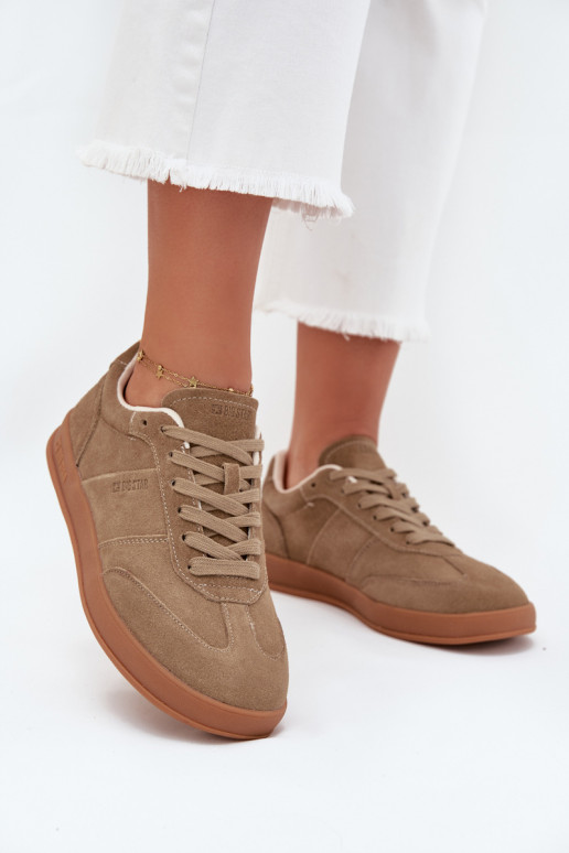 Women's Suede Sneakers Big Star SS274675 HI-POLY SYSTEM Beige