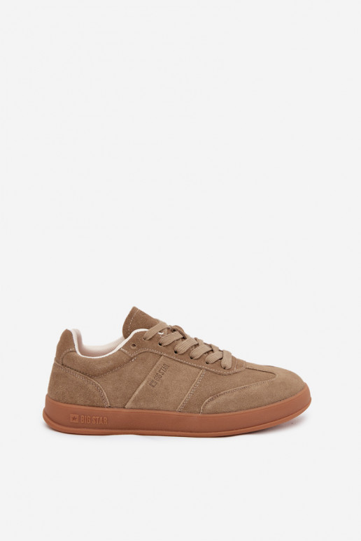 Zamszowe Sneakersy Damskie Big Star SS274675 HI-POLY SYSTEM Beżowe
