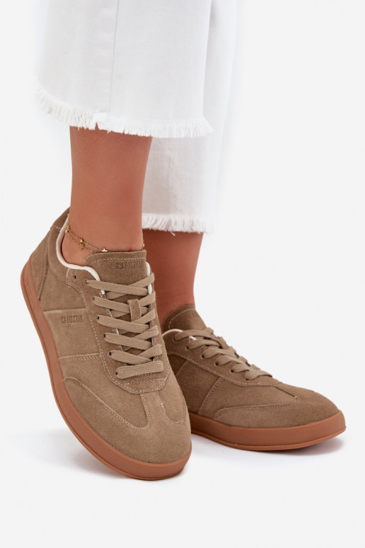 Women's Suede Sneakers Big Star SS274675 HI-POLY SYSTEM Beige
