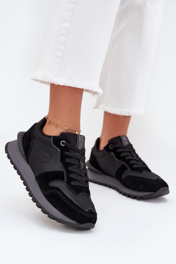 Skórzane Sneakersy Damskie Big Star OO274529 HI-POLY SYSTEM Czarne