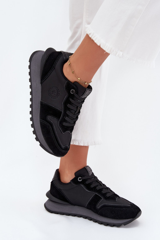 Leather Women's Sneakers Big Star OO274529 HI-POLY SYSTEM Black Leather Women's Sneakers Big Star OO274529 HI-POLY SYSTEM Black