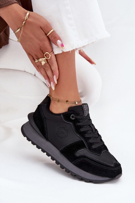 Leather Women's Sneakers Big Star OO274529 HI-POLY SYSTEM Black Leather Women's Sneakers Big Star OO274529 HI-POLY SYSTEM Black