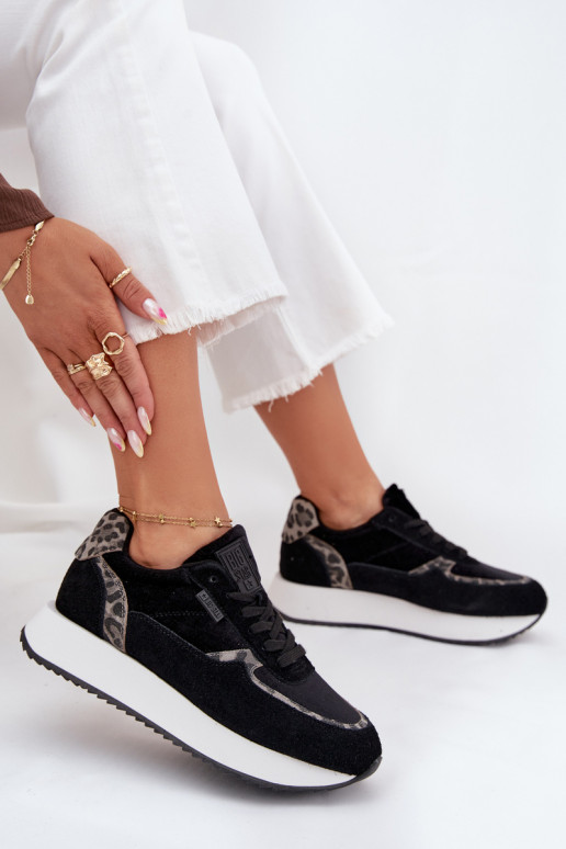 Women's Suede Sneakers Big Star OO274A312 HI-POLY SYSTEM Black Panther Women's Suede Sneakers Big Star OO274A312 HI-POLY SYSTEM Black Panther