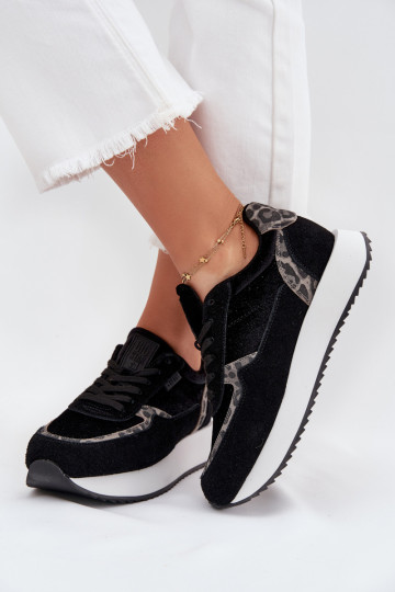 Women's Suede Sneakers Big Star OO274A312 HI-POLY SYSTEM Black Panther 2