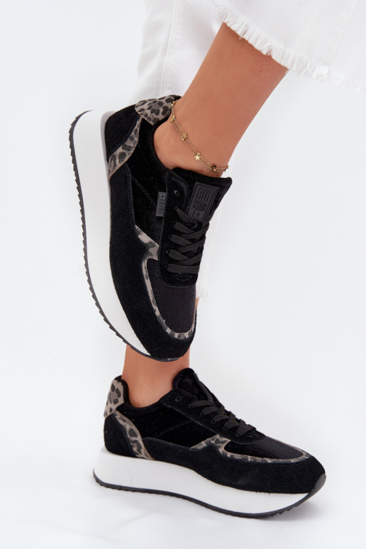 Women's Suede Sneakers Big Star OO274A312 HI-POLY SYSTEM Black Panther Women's Suede Sneakers Big Star OO274A312 HI-POLY SYSTEM Black Panther