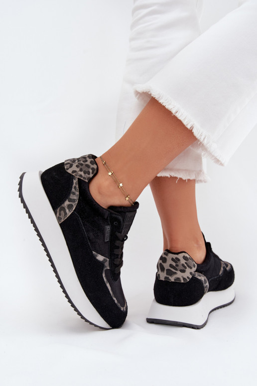 Women's Suede Sneakers Big Star OO274A312 HI-POLY SYSTEM Black Panther Women's Suede Sneakers Big Star OO274A312 HI-POLY SYSTEM Black Panther