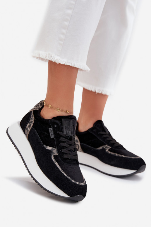 Women's Suede Sneakers Big Star OO274A312 HI-POLY SYSTEM Black Panther Women's Suede Sneakers Big Star OO274A312 HI-POLY SYSTEM Black Panther