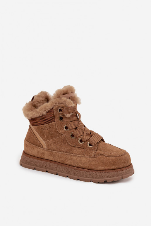 Suede Snow Boots Women's Platform With Fur Big Star SS274370 Camel Suede Snow Boots Women's Platform With Fur Big Star SS274370 Camel