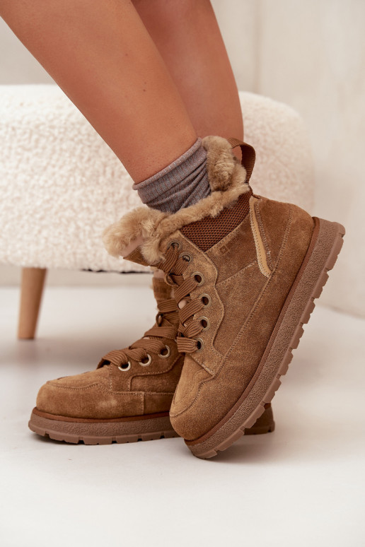 Suede Snow Boots Women's Platform With Fur Big Star SS274370 Camel Suede Snow Boots Women's Platform With Fur Big Star SS274370 Camel