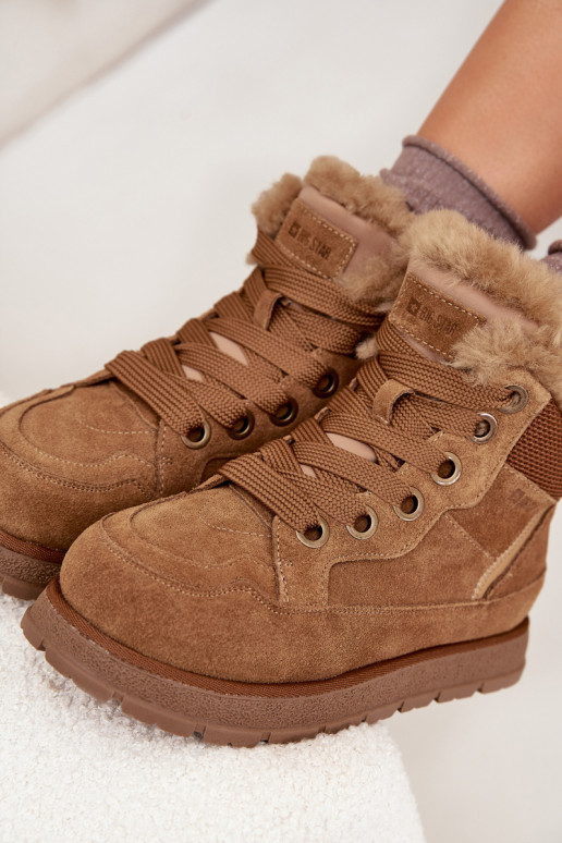 Suede Snow Boots Women's Platform With Fur Big Star SS274370 Camel Suede Snow Boots Women's Platform With Fur Big Star SS274370 Camel