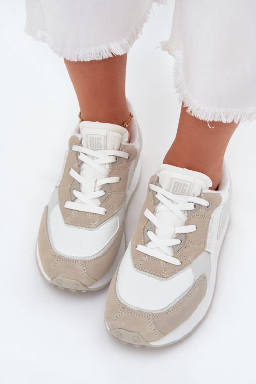 Women's Leather Sneakers Big Star OO274563 Hi-Poly System White Women's Leather Sneakers Big Star OO274563 Hi-Poly System White