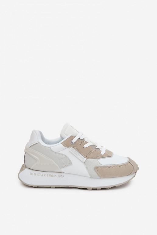 Women's Leather Sneakers Big Star OO274563 Hi-Poly System White Women's Leather Sneakers Big Star OO274563 Hi-Poly System White