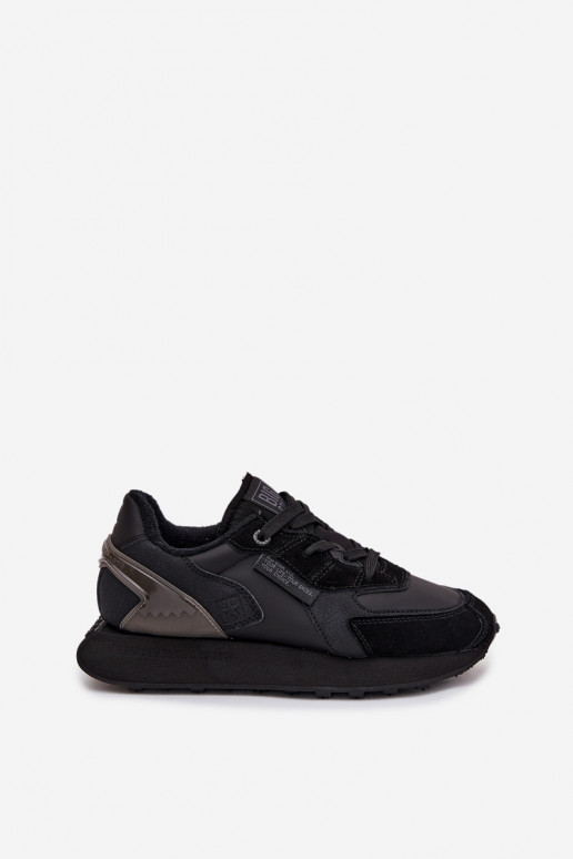 Skórzane Sneakersy Damskie Big Star OO274562 Hi-Poly System Czarne