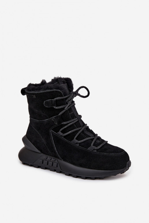 Suede Winter Boots Women With Fur Big Star SS274319 Black Suede Winter Boots Women With Fur Big Star SS274319 Black