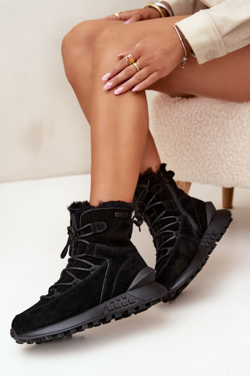 Suede Winter Boots Women With Fur Big Star SS274319 Black Suede Winter Boots Women With Fur Big Star SS274319 Black