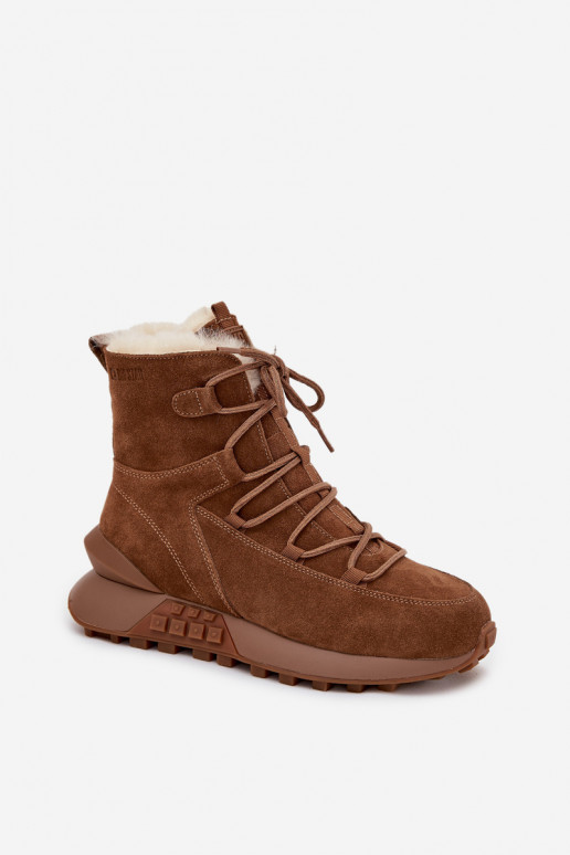 Women's Suede Snow Boots With Fur Big Star SS274318 Brown Women's Suede Snow Boots With Fur Big Star SS274318 Brown