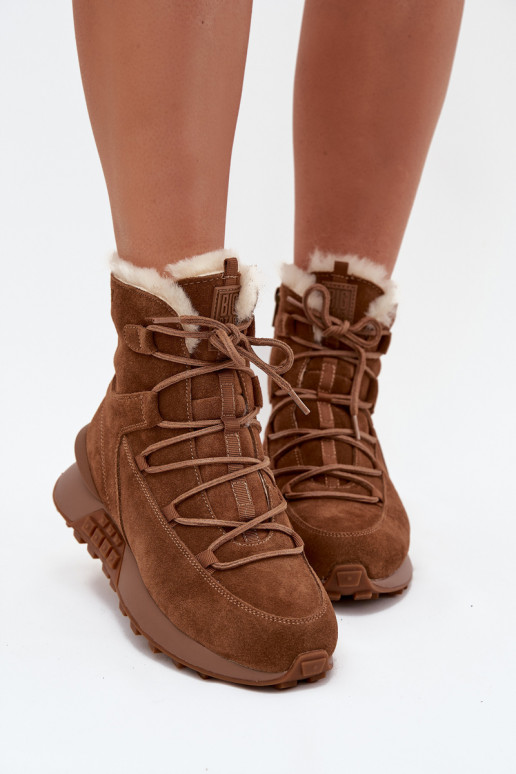 Women's Suede Snow Boots With Fur Big Star SS274318 Brown Women's Suede Snow Boots With Fur Big Star SS274318 Brown