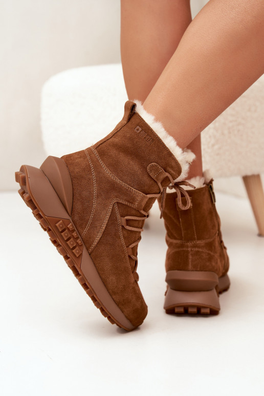 Women's Suede Snow Boots With Fur Big Star SS274318 Brown Women's Suede Snow Boots With Fur Big Star SS274318 Brown